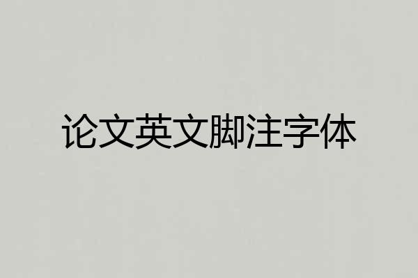 论文英文脚注字体