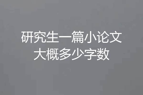 研究生一篇小论文大概多少字数
