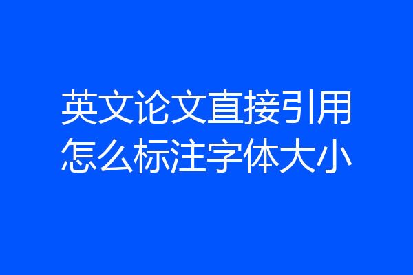 英文论文直接引用怎么标注字体大小