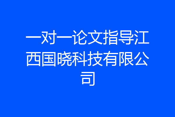 一对一论文指导江西国晓科技有限公司