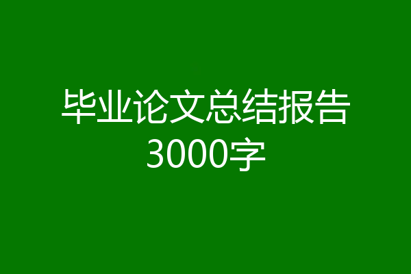 毕业论文总结报告3000字