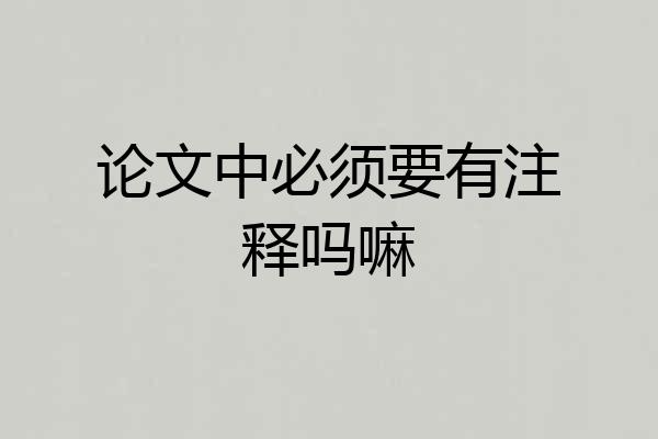 论文中必须要有注释吗嘛