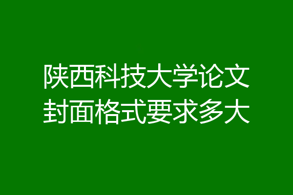 陕西科技大学论文封面格式要求多大