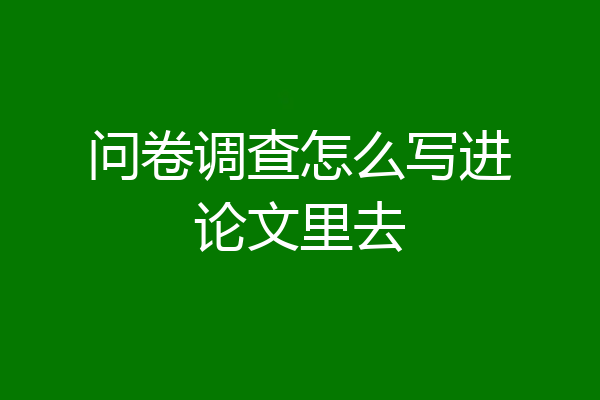 问卷调查怎么写进论文里去