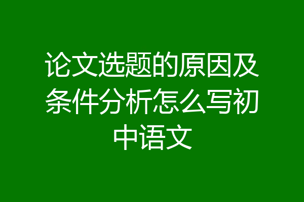 论文选题的原因及条件分析怎么写初中语文