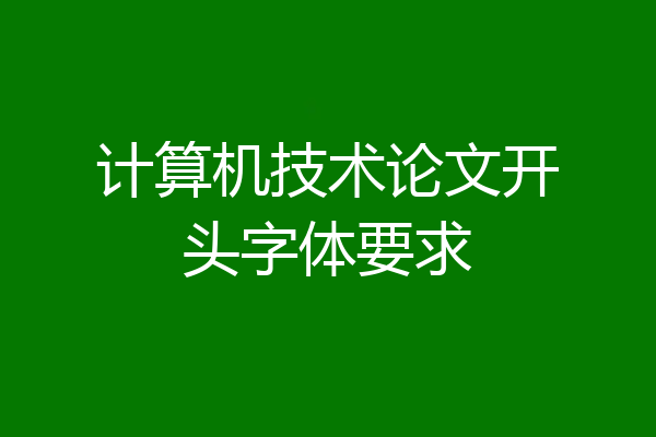 计算机技术论文开头字体要求