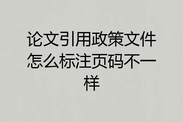 论文引用政策文件怎么标注页码不一样