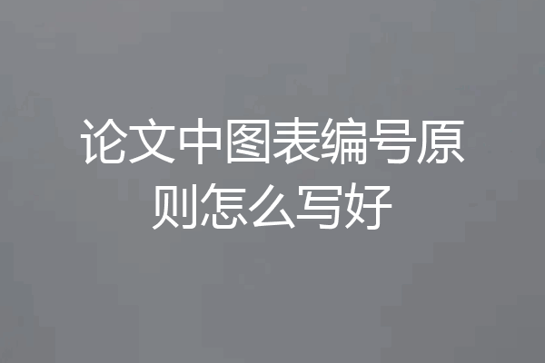 论文中图表编号原则怎么写好