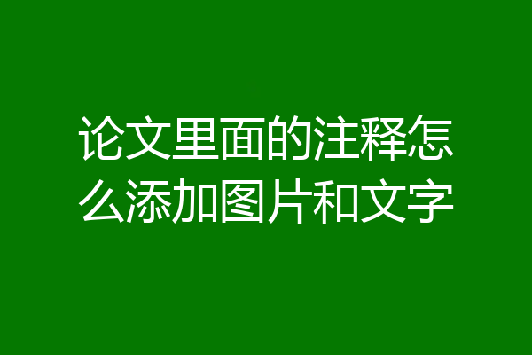 论文里面的注释怎么添加图片和文字