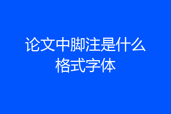 论文中脚注是什么格式字体