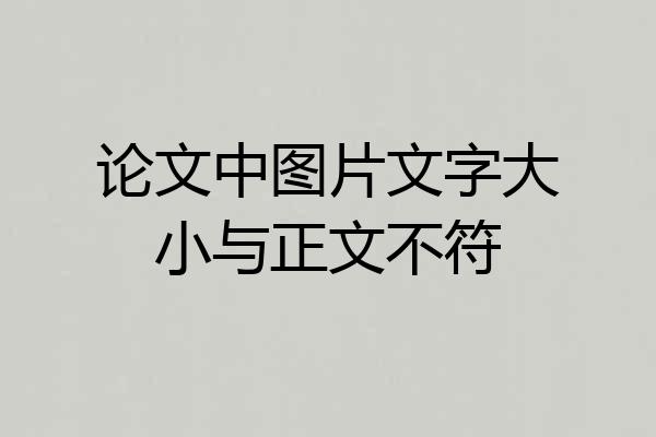 论文中图片文字大小与正文不符