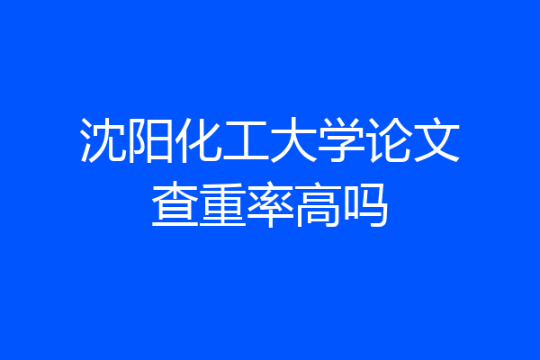 沈阳化工大学论文查重率高吗