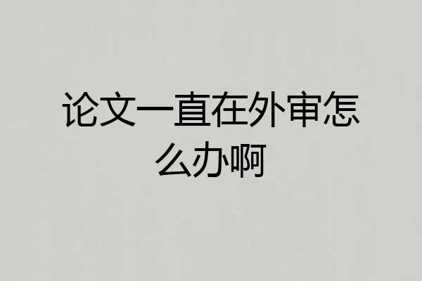论文一直在外审怎么办啊