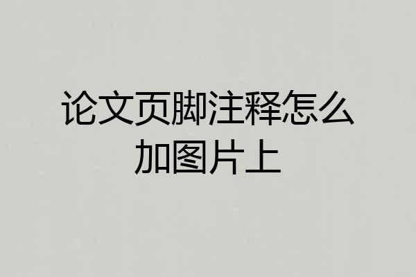 论文页脚注释怎么加图片上