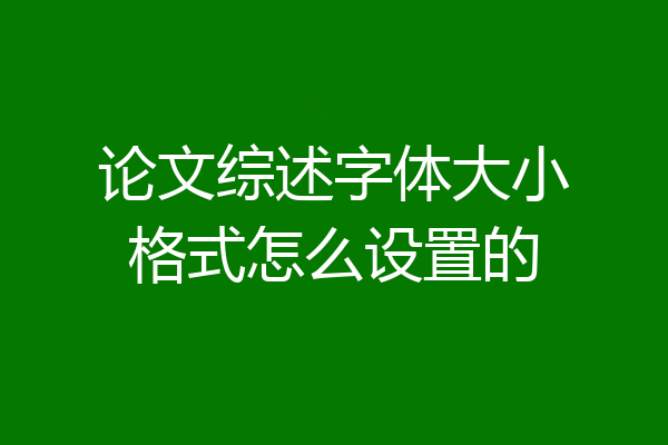 论文综述字体大小格式怎么设置的