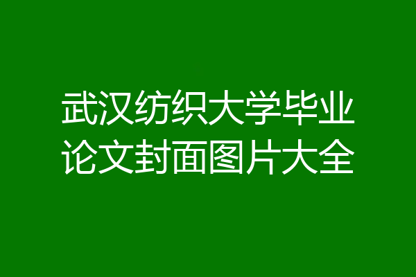 武汉纺织大学毕业论文封面图片大全