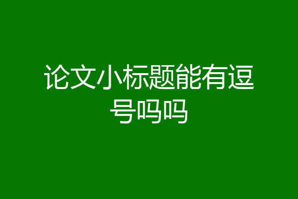 论文小标题能有逗号吗吗