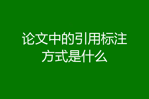 论文中的引用标注方式是什么