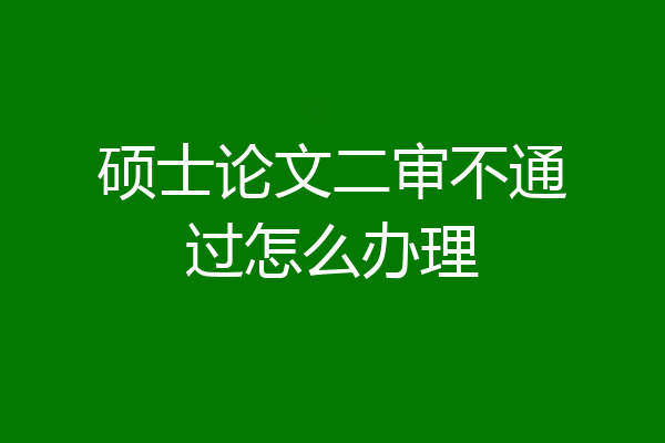 硕士论文二审不通过怎么办理
