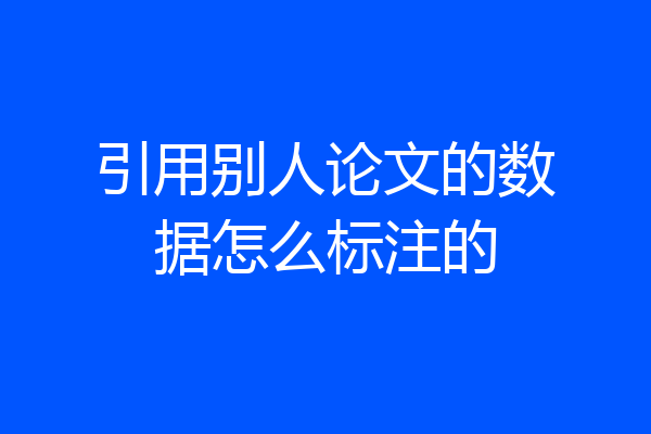 引用别人论文的数据怎么标注的