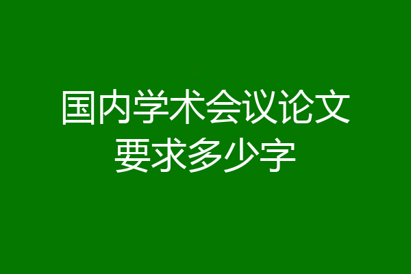 国内学术会议论文要求多少字