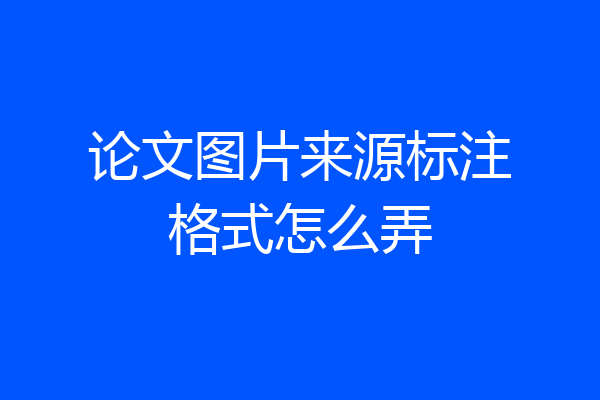 论文图片来源标注格式怎么弄