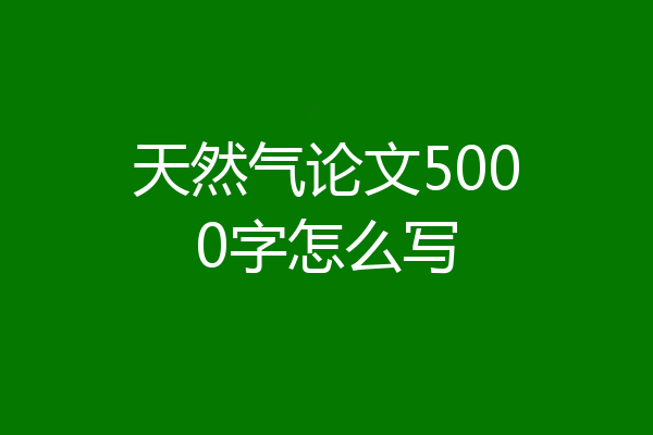 天然气论文5000字怎么写