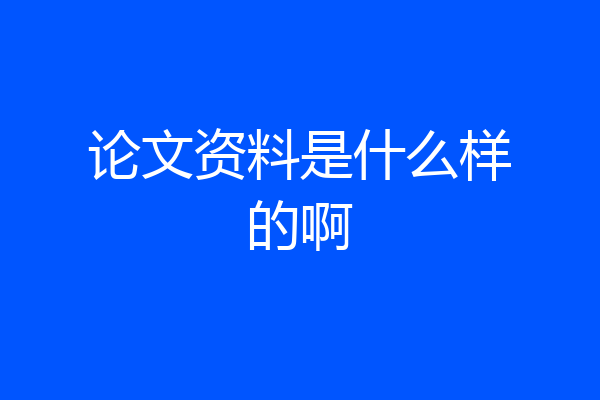 论文资料是什么样的啊