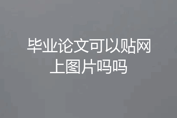 毕业论文可以贴网上图片吗吗