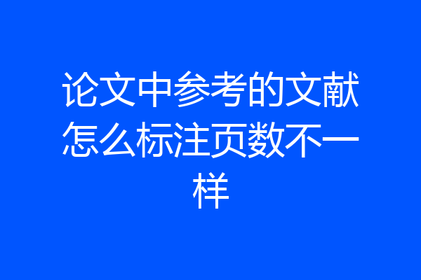 论文中参考的文献怎么标注页数不一样