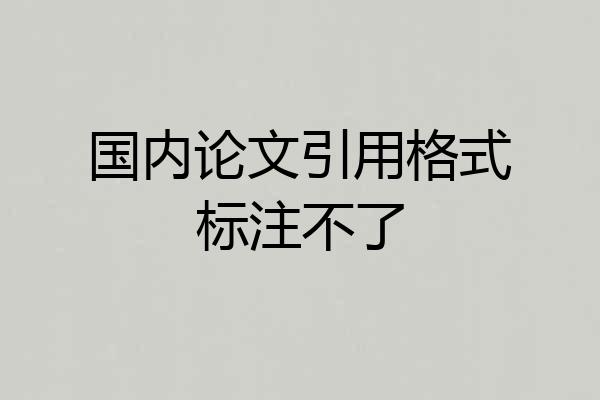 国内论文引用格式标注不了