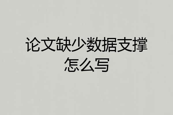 论文缺少数据支撑怎么写