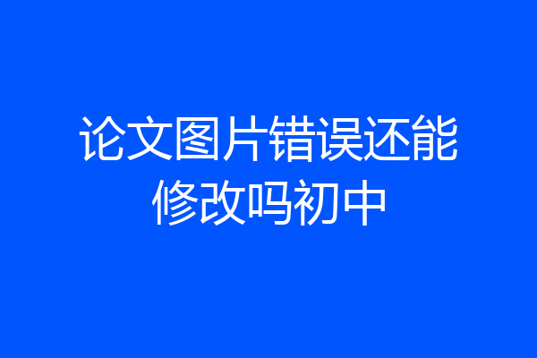 论文图片错误还能修改吗初中