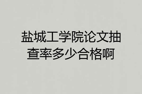 盐城工学院论文抽查率多少合格啊