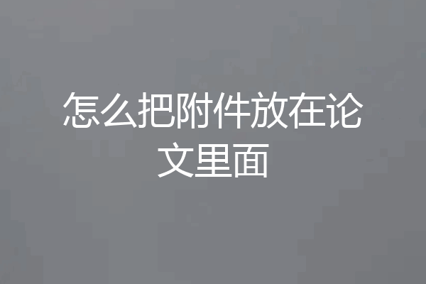 怎么把附件放在论文里面