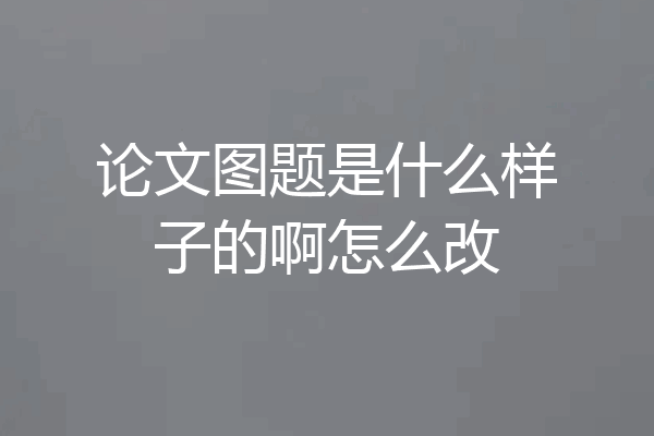 论文图题是什么样子的啊怎么改