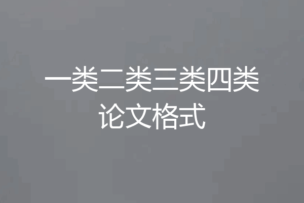 一类二类三类四类论文格式