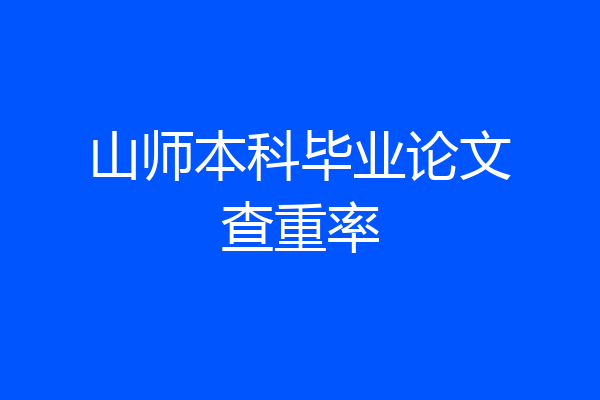 山师本科毕业论文查重率