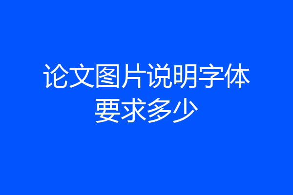 论文图片说明字体要求多少