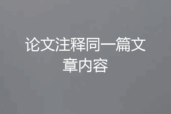 论文注释同一篇文章内容