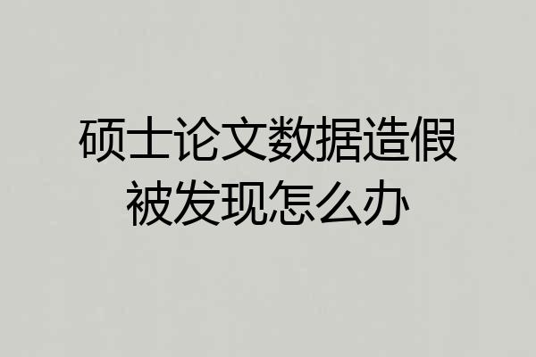硕士论文数据造假被发现怎么办