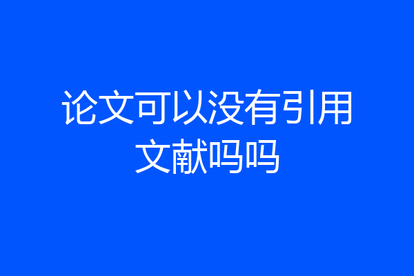 论文可以没有引用文献吗吗