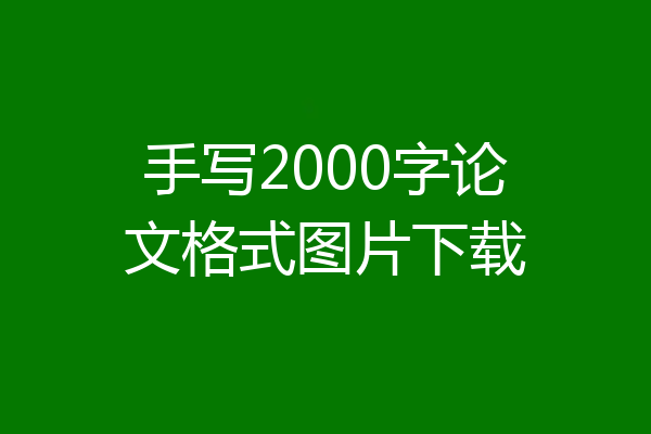 手写2000字论文格式图片下载