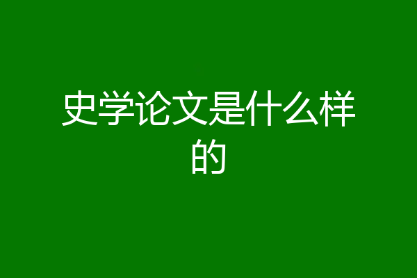 史学论文是什么样的