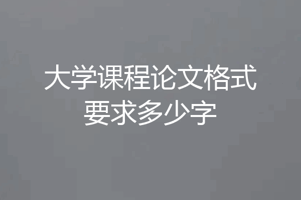 大学课程论文格式要求多少字