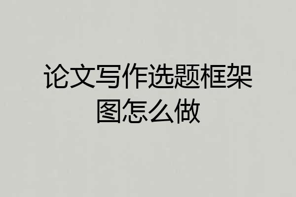 论文写作选题框架图怎么做