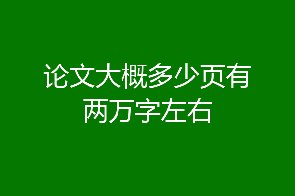 论文大概多少页有两万字左右