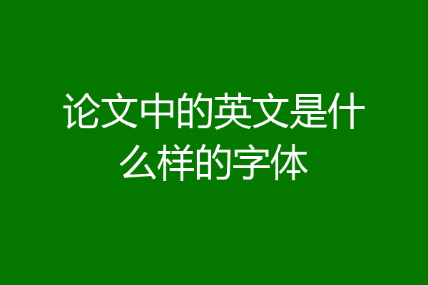 论文中的英文是什么样的字体