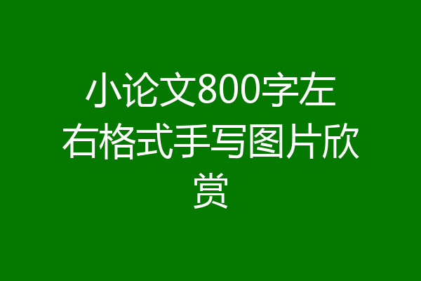 小论文800字左右格式手写图片欣赏