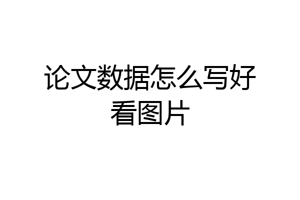 论文数据怎么写好看图片